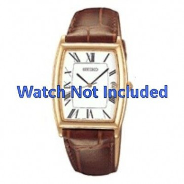 Horlogeband Seiko 7N32-0BV0 / SKK422P1 Leder Bruin 20mm